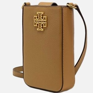 Tory Burch Camel Leather Crossbody with Gold Accent